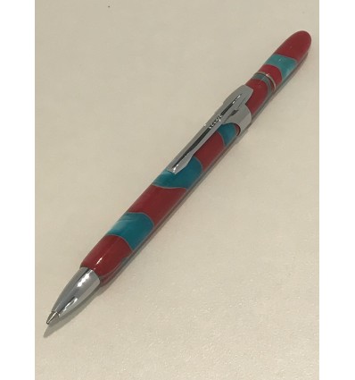 Stylo bille RECIFE pearl turquoise rouge