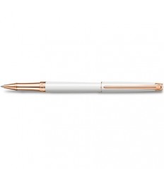 Rollerball Leman slim laque blanche or rose